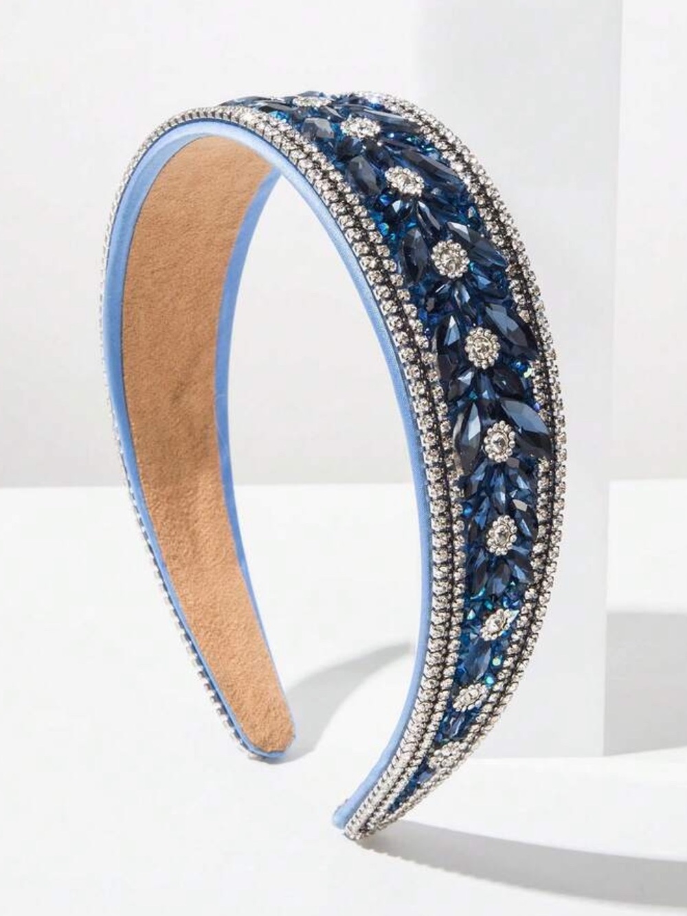 Embellished Blue Crystal Headband - Picture 1 of 10